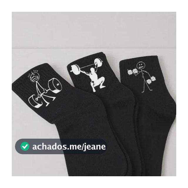 Kit 3 Pares De Meia Academia Treino Flork Cross Fit Maromba Preto Un
