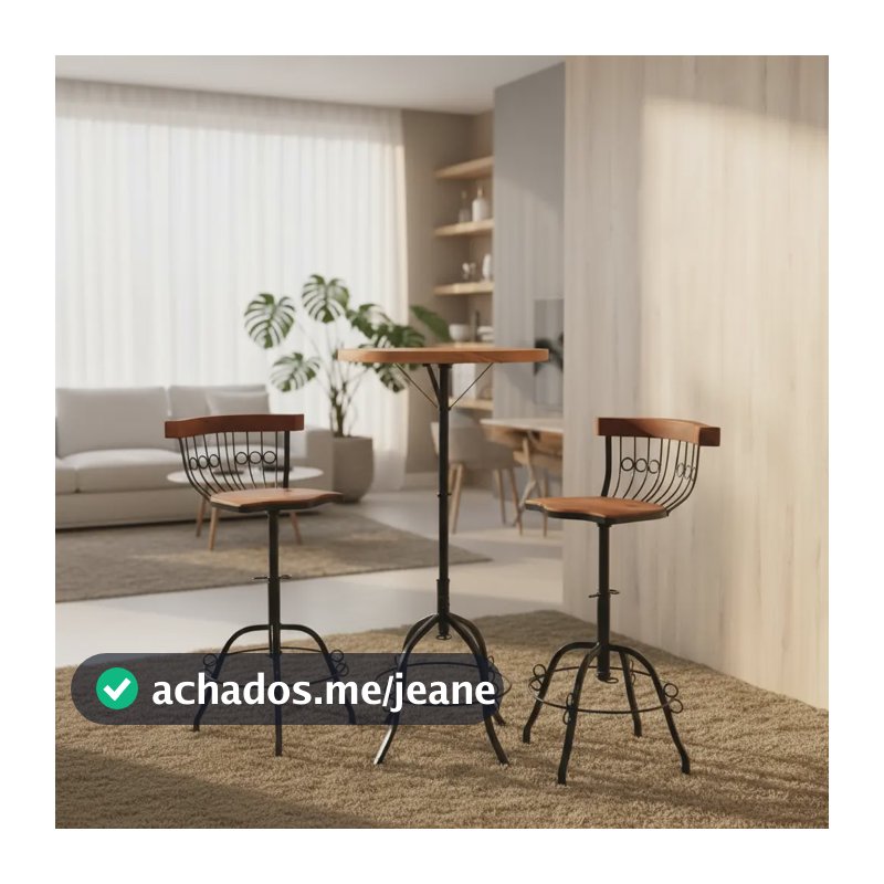 Conjunto Bistrô - Varanda-sacada-área Gourmet - Super Oferta Pintura Preta Marrom E Preto