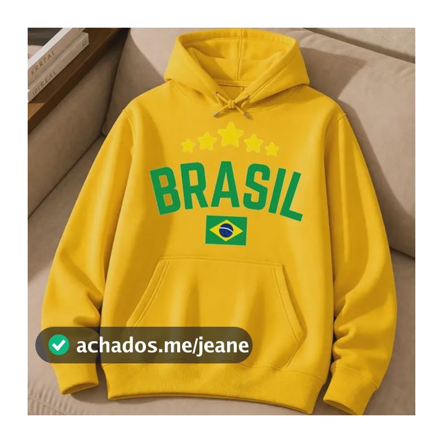 Moletom Canguru Brasil Copa Unissex Blusa De Frio Flanelado G Amarelo