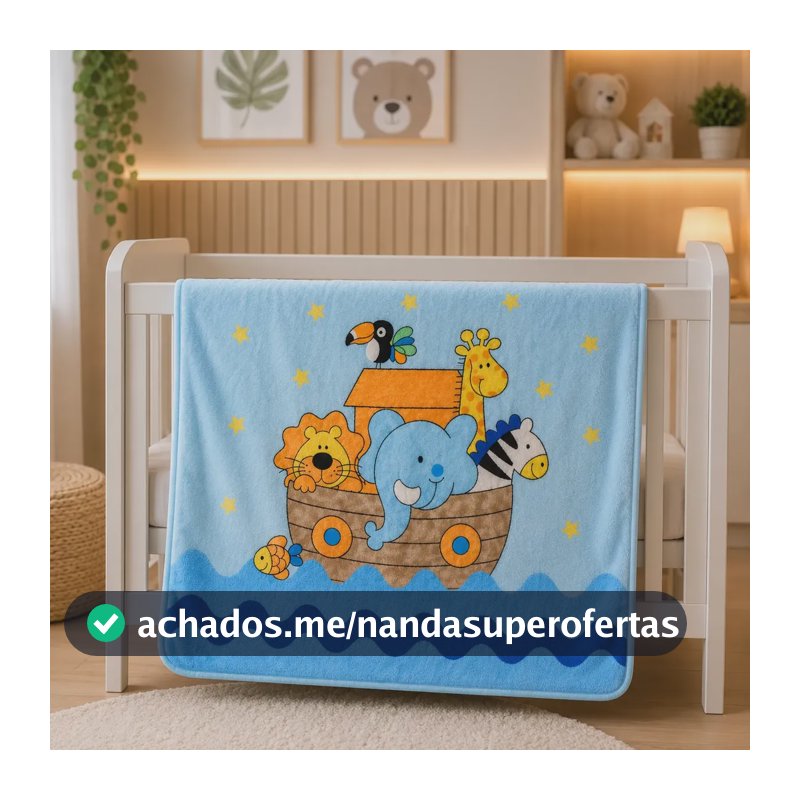 Manta Bebe Menino Cobertor Microfibra Macio Antialérgica