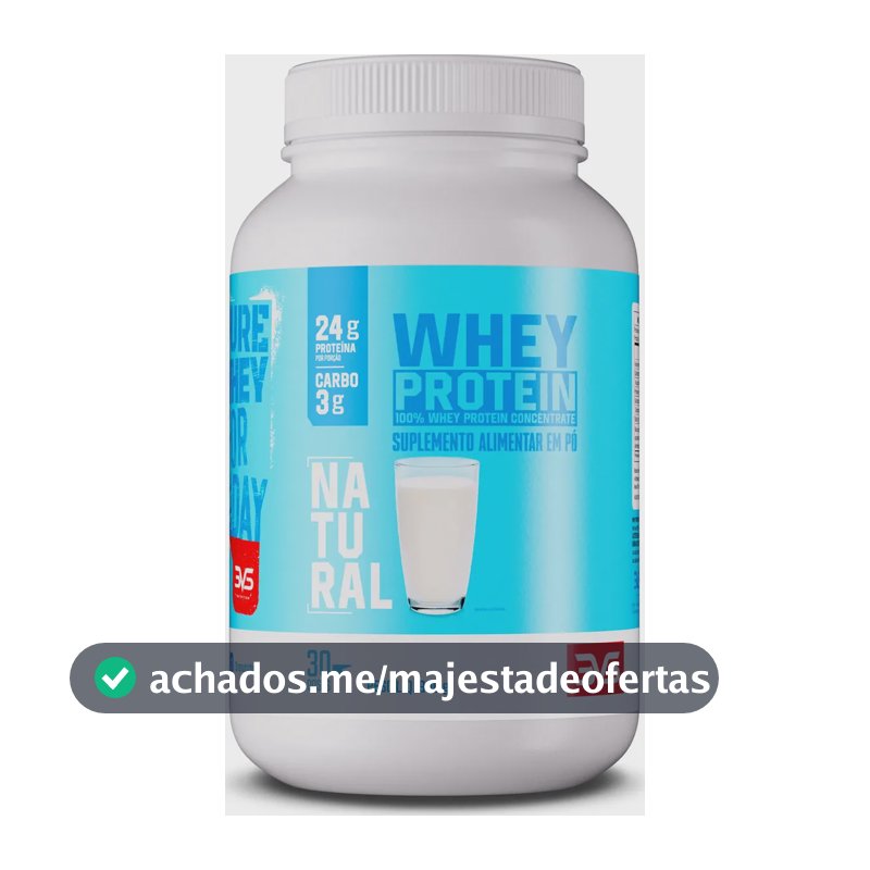 100% WHEY Protein Concentrado 900g Sabor Natural - Proteína 100% Pura - 3VS Nutrition