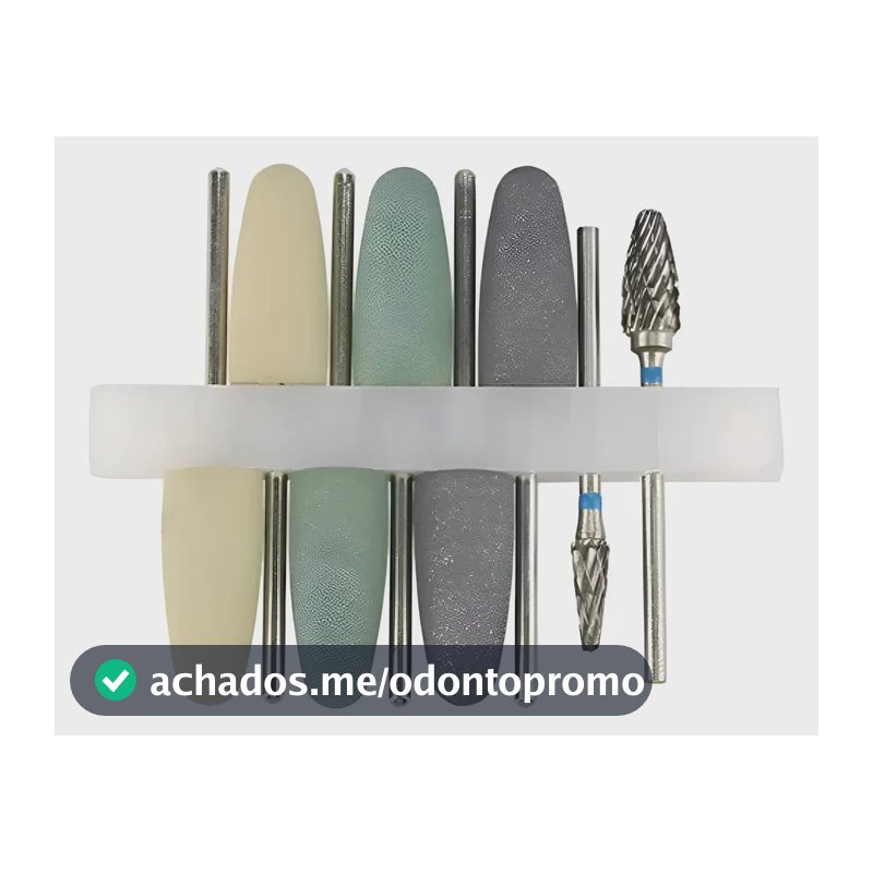 Kit 8 Pcs Brocas Dental Resina Acrílica Polimento Prótese Variado