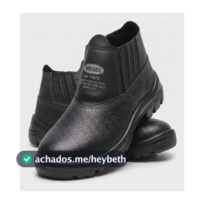 Bota Botina Segurança Trabalho Couro Resistente Epi Bico Pvc Preto 42 Br