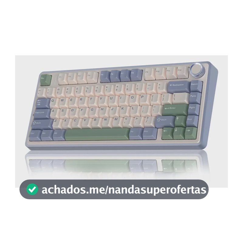 Teclado Mecânico Aula F75 Sem fio Tri-Mode 2.4ghz/Bluetooth/Usb-C RGB 75%