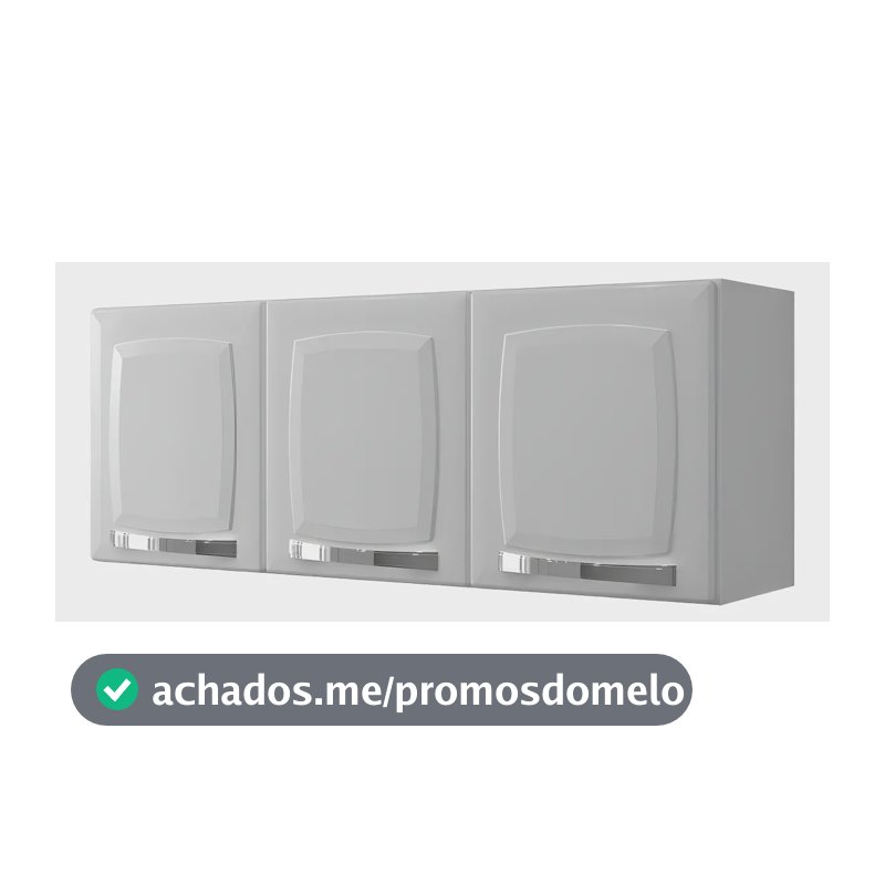 Armário Aéreo de Cozinha Branco Itatiaia 3 Portas Rose