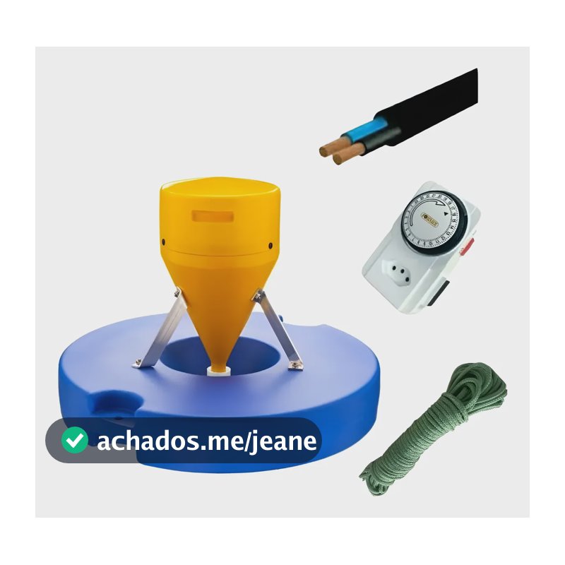 Kit Aerador Chafariz Piscicultura 500mtscabo+corda+timerfull 220v