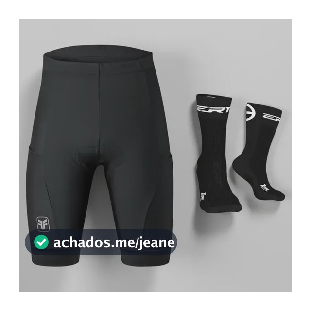 Kit Bermuda Ciclismo Masculina  Free Force Basic + Meia Ert