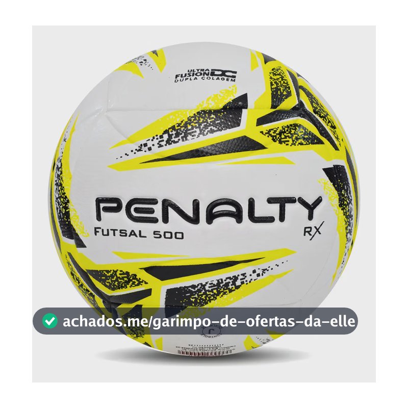 Bola Futsal Penalty Rx 500 Futebol de Quadra Adulto Cor Branco/Amarelo/Preto Durabilidade e Resistencia