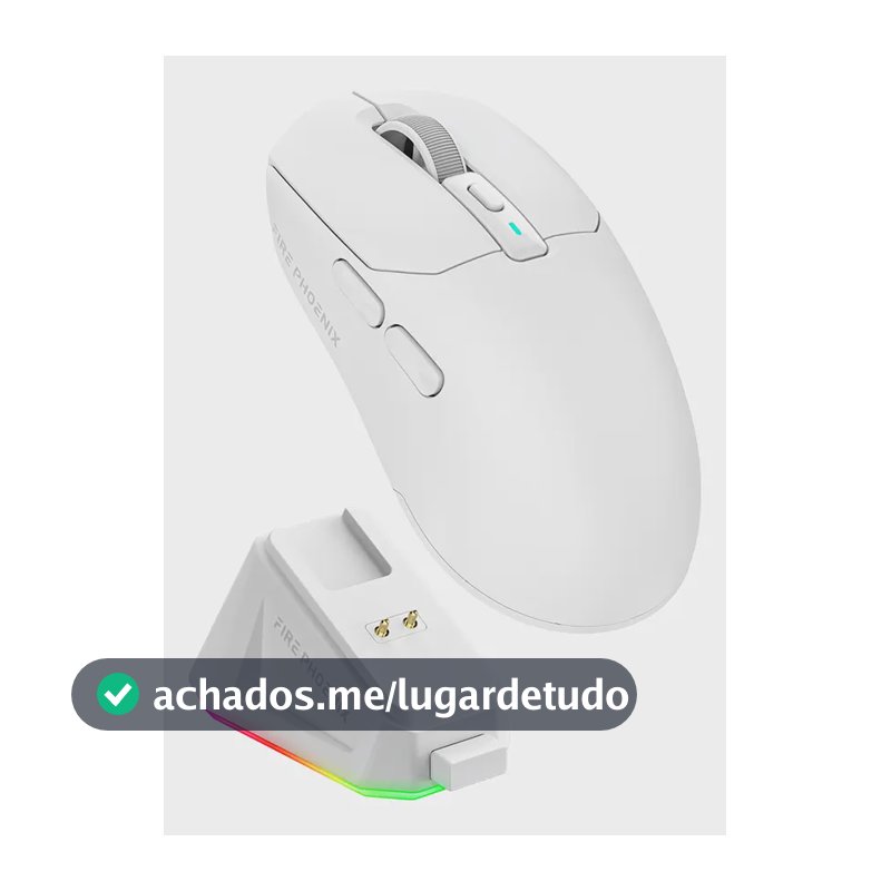 Mouse Gamer Sem Fio Fire Phoenix 24000dpi Paw3311 Branco