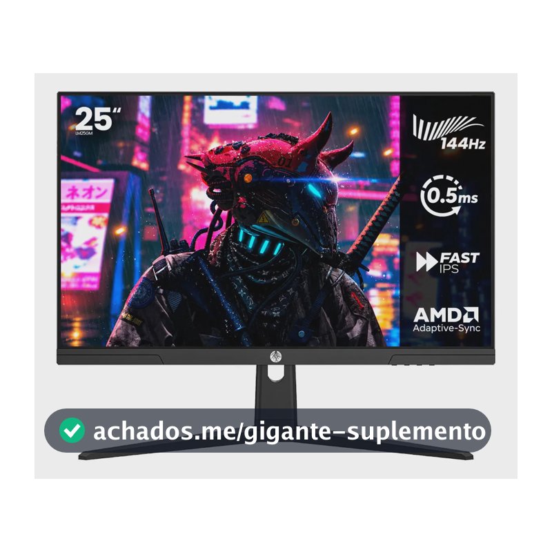 Monitor Gamer Haiz 25'' Ips Fhd 144hz 0.5ms Hdmi Dp Vesa Preto