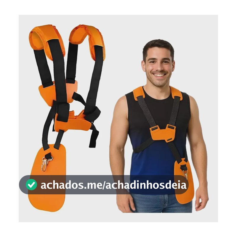 Cinto D Sustentação Duplo Roçadeira P/ Toyama Stihl Husqvarn Laranja