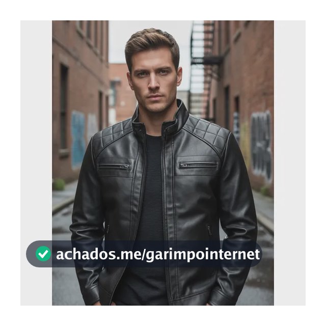 Casaco Couro Masculina Forrada Slim