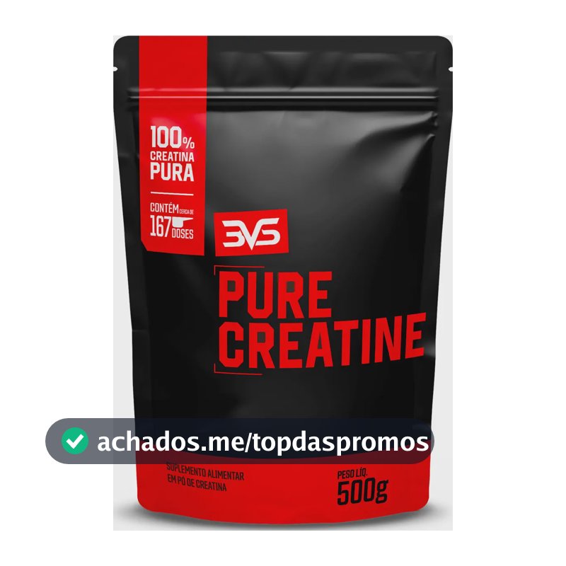 CREATINA MONOHIDRATADA 500g - 100% Pura - 3VS Nutrition