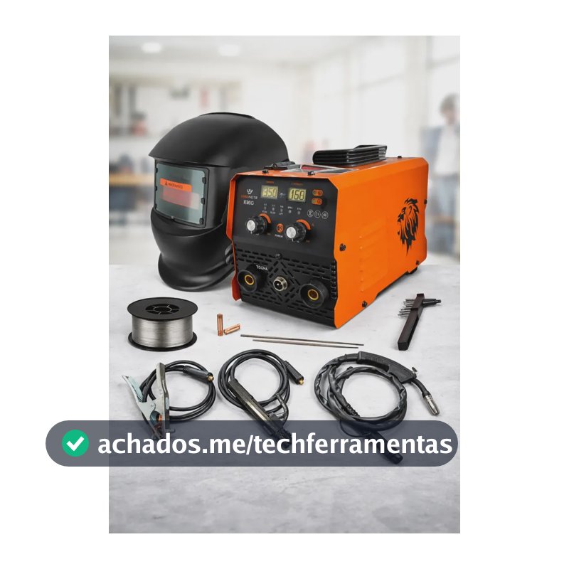 Máquina De Solda Inversora Mig Sem Gás 3 Em 1 Tig Lift Rápido Solda Automática E Acessórios e Mascara de Proteção