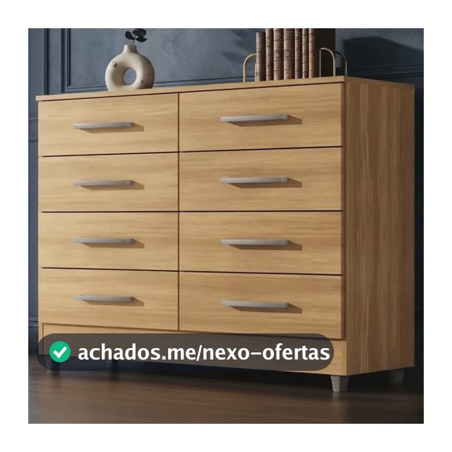 Cômoda 8 Gavetas Raissa Para Quarto Com Pés