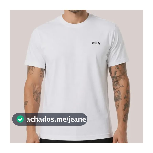 Camiseta Fila Classic Regular Slim Fit Original Logo Bordado