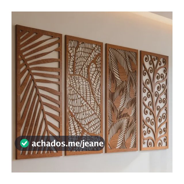 Conjunto 4 Quadro Folhagem Natureza Decoração Para Casa