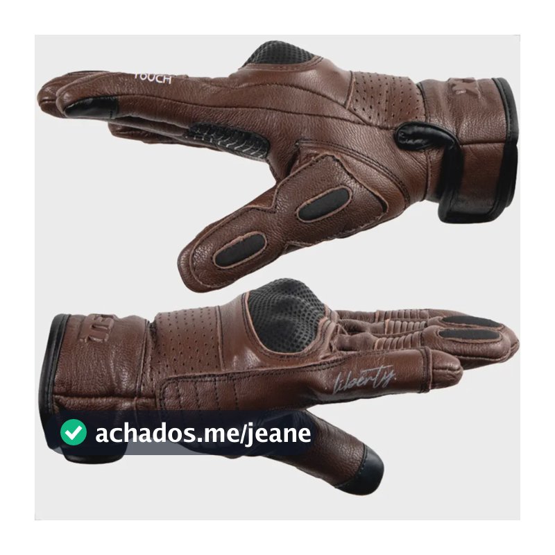 Luva Motoqueiro Texx Liberty Marrom Couro Touchscreen Urbano Tam M