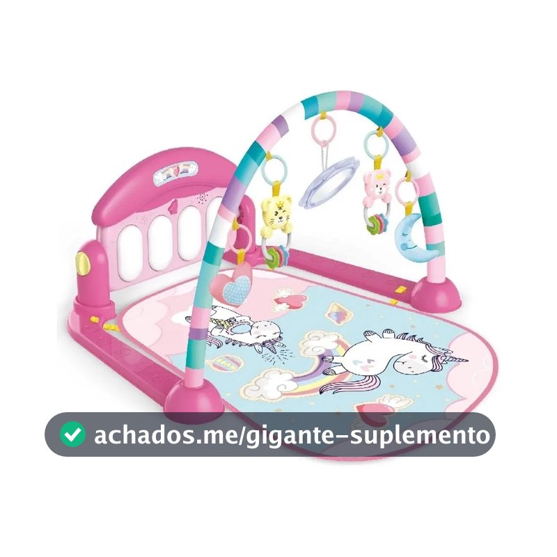 Tapete de Atividades com Play Piano Unicórnio Rosa Maxibaby