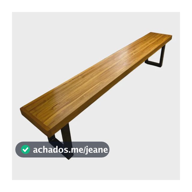 Banco Estilo Industrial Tampo Madeira Pés Metalon Preto220cm Madeira