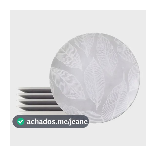 Kit De Prato Raso Em Porcelana Arbo 6 Peças Tramontina 96589037 Cinza