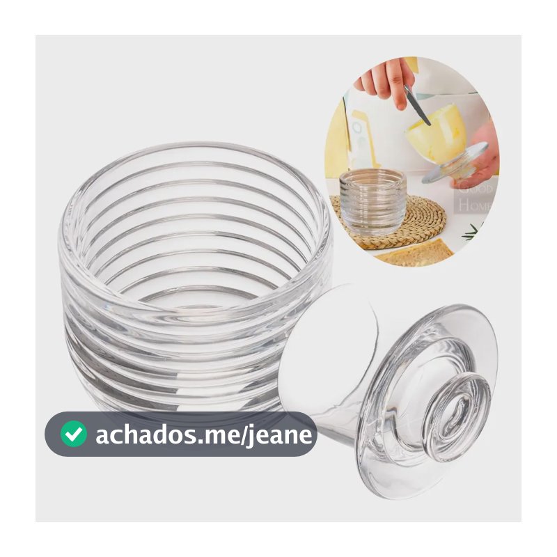 Manteigueira Francesa Vidro Mesa Posta Transparente