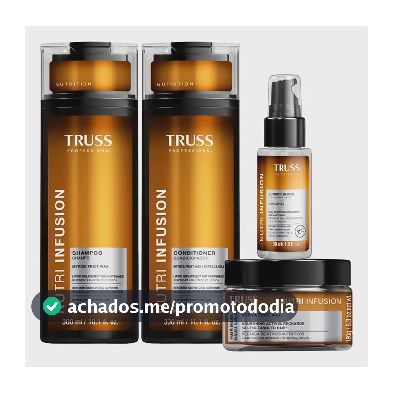 Kit Truss Nutri Infusion Shampoo Condicionador Máscara Óleo