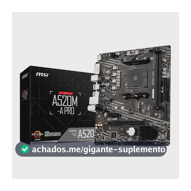 Placa-mãe Msi A520m-a Pro Am4 Matx Ddr4 Preto