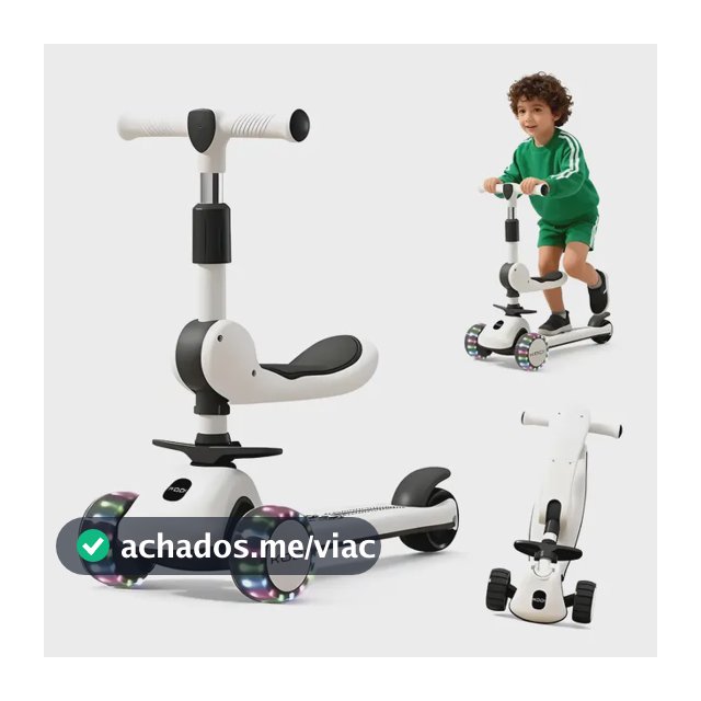 Patinete Infantil 3 Rodas Com Luz Led Menino Menina 40 Kg