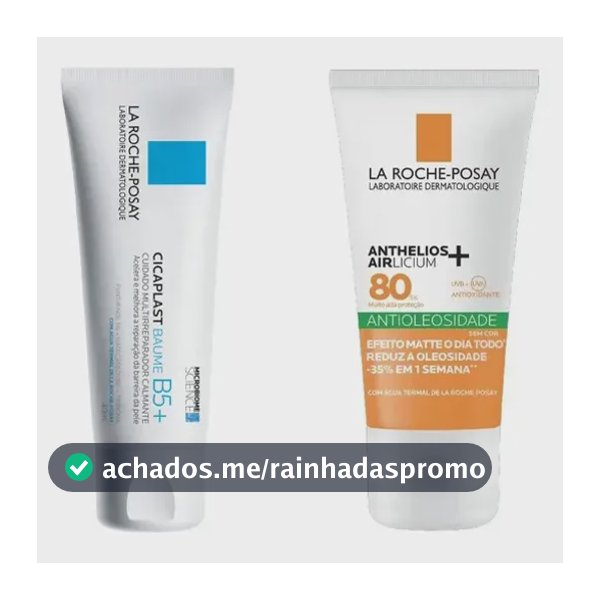 Kit Reparação & Proteção Solar  Cicaplast Baume B5+ 40ml La Roche-posay + Protetor Airlicium Fps80 40g La Roche-posay