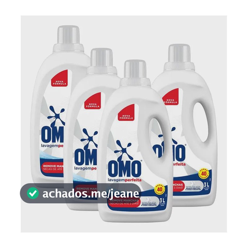 Kit 4 Lava-roupas Líquido Omo Lavagem Perfeita 3l