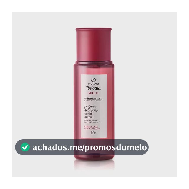Essência Para Cabelos Natura Tododia Cereja E Avelã 60ml