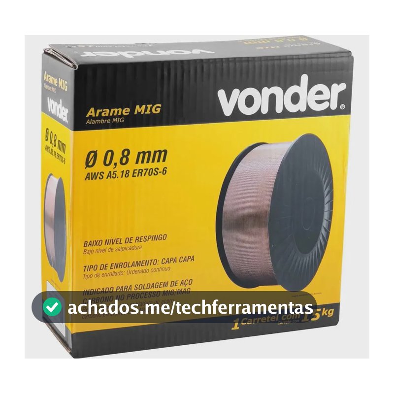 Arame Mig Cobreado 0,8mm Vonder