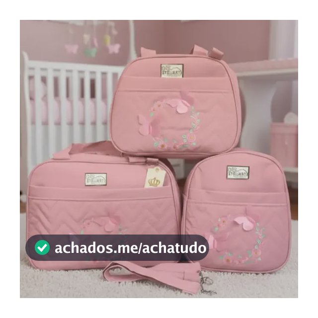 Bolsa Maternidade Bebê Mala Menina Borboletas 3 Peças