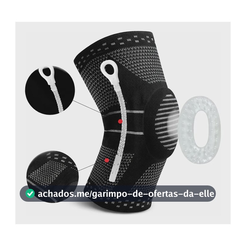 Joelheira Ortopédica Estabilizadora Compressão 3d Menisco Preto G