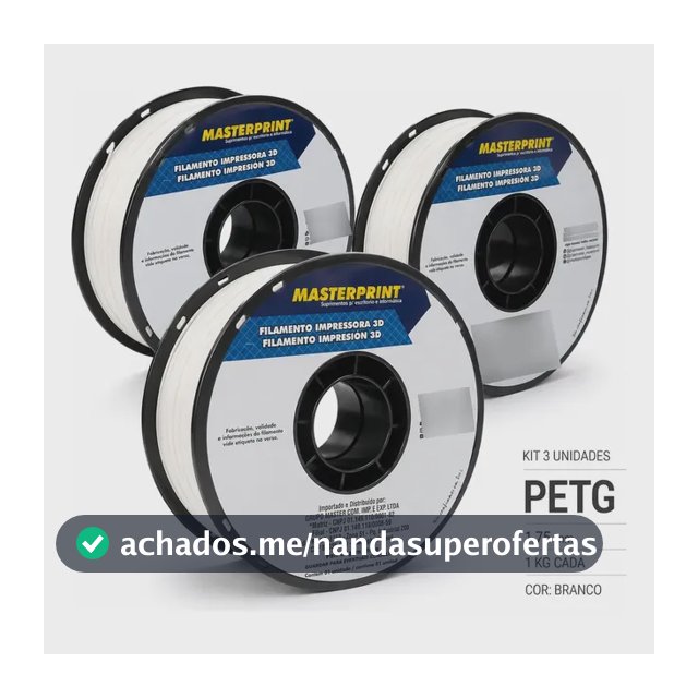 Filamento Petg 1,75mm Kit Com 3kg Branco Impressora 3d Branco