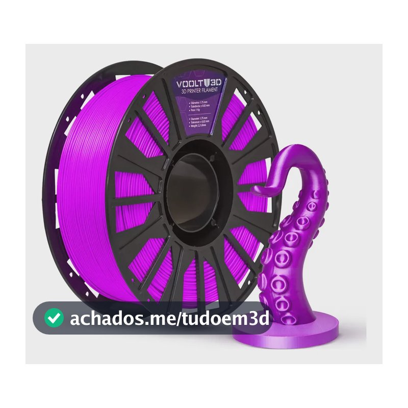 Filamento PLA Roxo 1Kg 1,75mm Voolt3D Premium Impressão 3D Impressoras 3D Peças 3D Fabricação Nacional