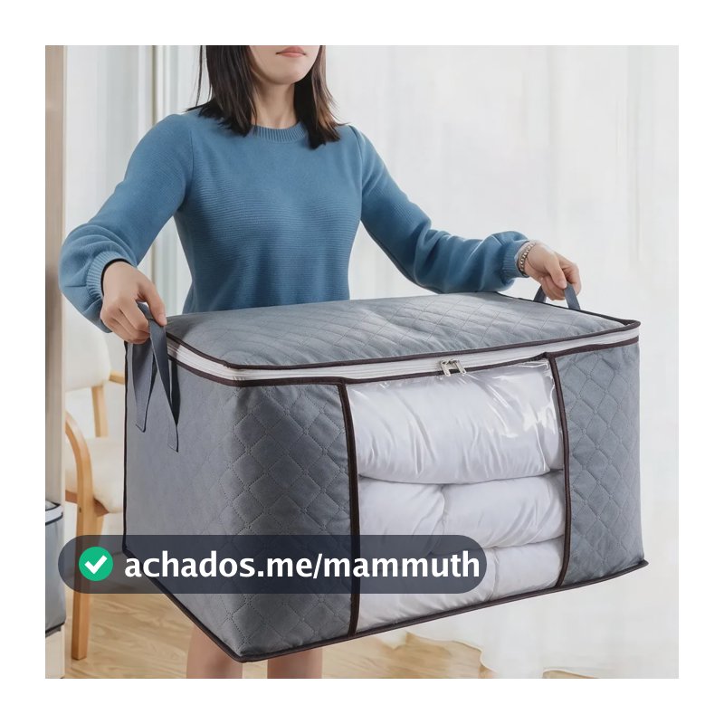 Organizador De Roupas Saco Cobertor Grande Organizadores 90l Cinza