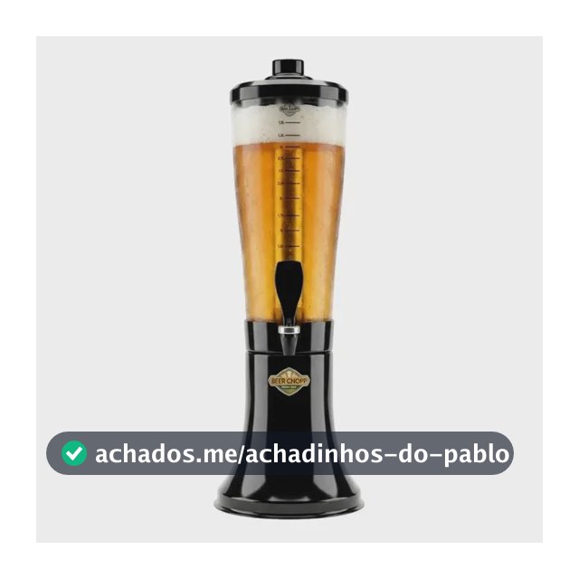 Torre Chopp 3.5 Litros Slim Cervejeira 2 Refil Congelante Preto