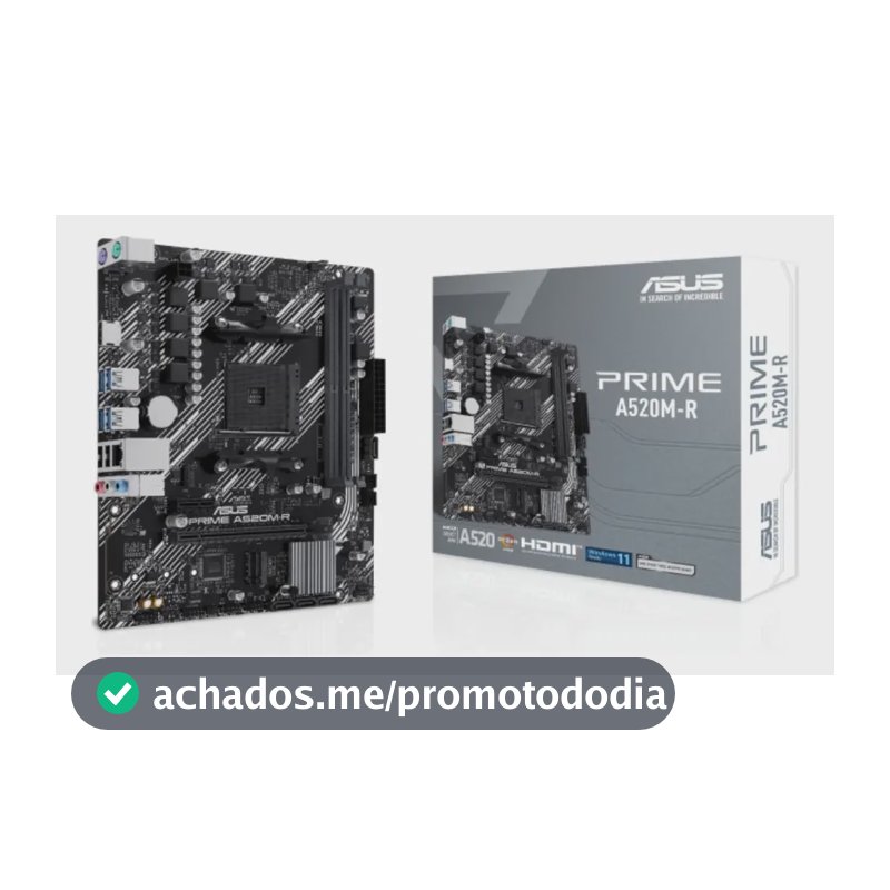 Placa Mãe Asus Prime A520m-r Am4 Ddr4 Micro-atx Preto