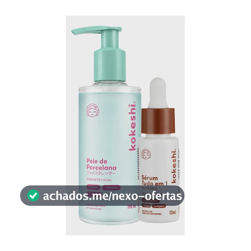 Kit Sabonete Sérum Facial Tudo Em 1 Kokeshi Pele Porcelana