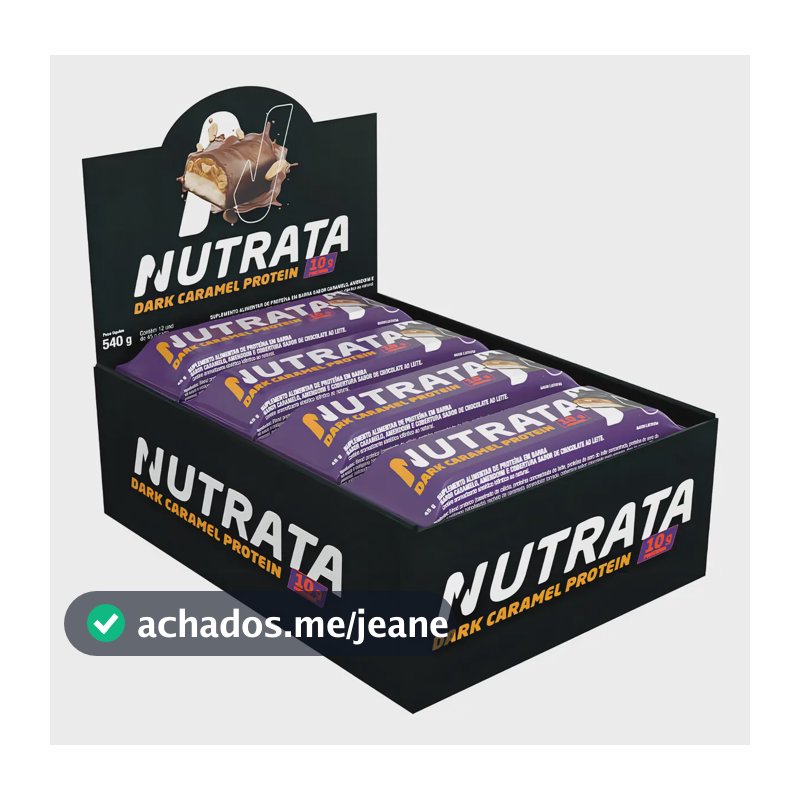 Suplemento em barra de proteína Nutrata Alimentar em sabor Dark Caramel x 400g