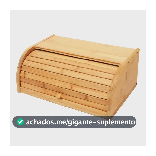 Porta Pão Bambu Com Tampa Retrátil Cor Bege Liso Casa Laura Enxovais