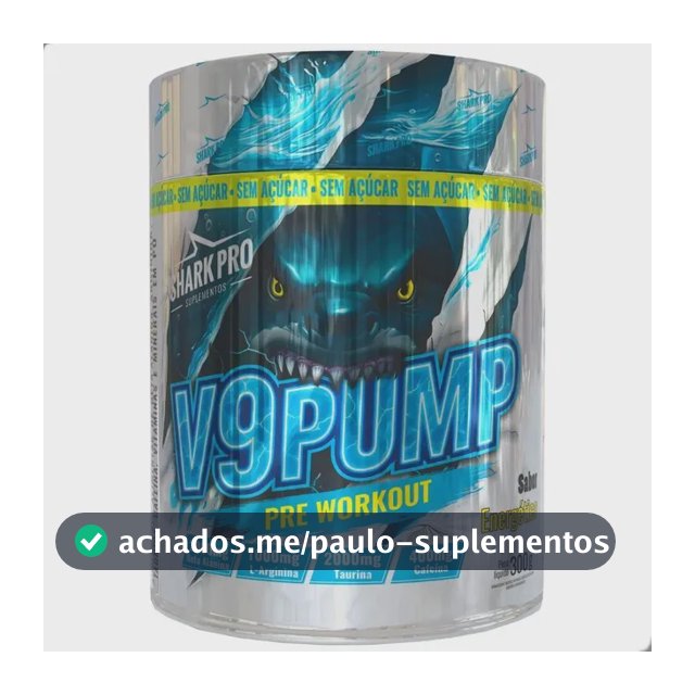 Pre Workout V9 Pump 300g Shark Pro Sabor Energético