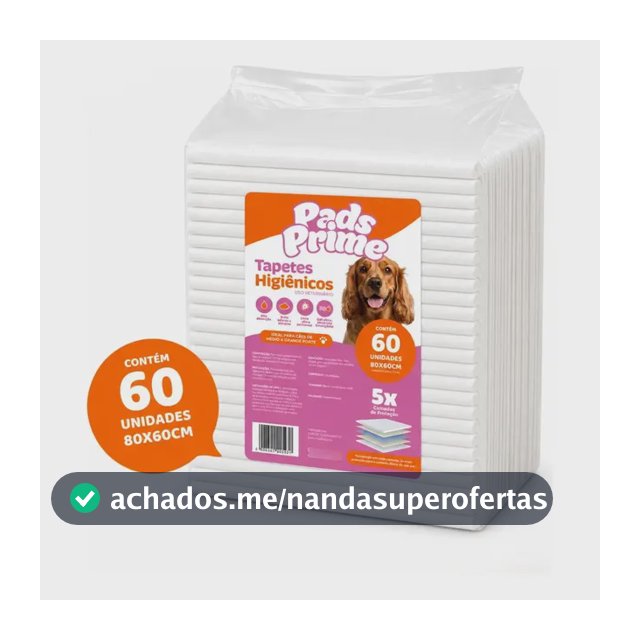 Tapete Higiênico 80x60 60un Pads Prime Ultra Absorvente