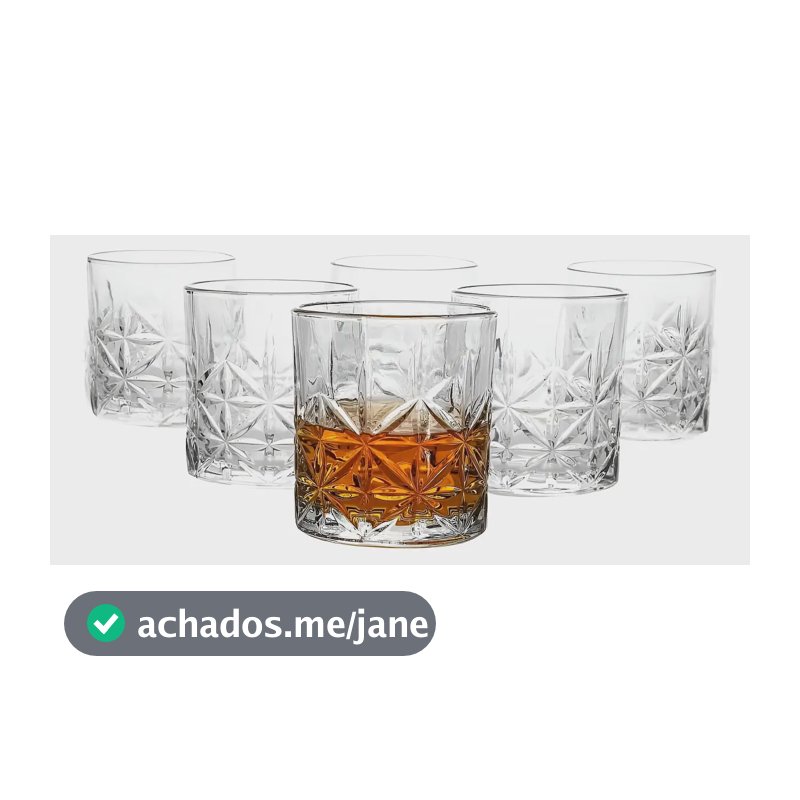 Jogo De Copos De Vidro 330ml 6 Peças Haus - Pavillion