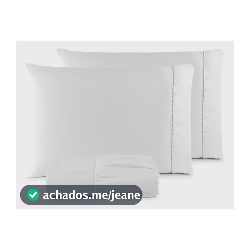 Jogo De Lençol 400 Fios Queen Branco Liso 3 Peças Com Elástico Padrão Hotel