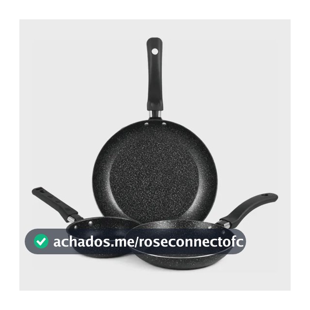 Jogo De Frigideiras Francesas 3 Peças 14 18 24cm Preto Nacio