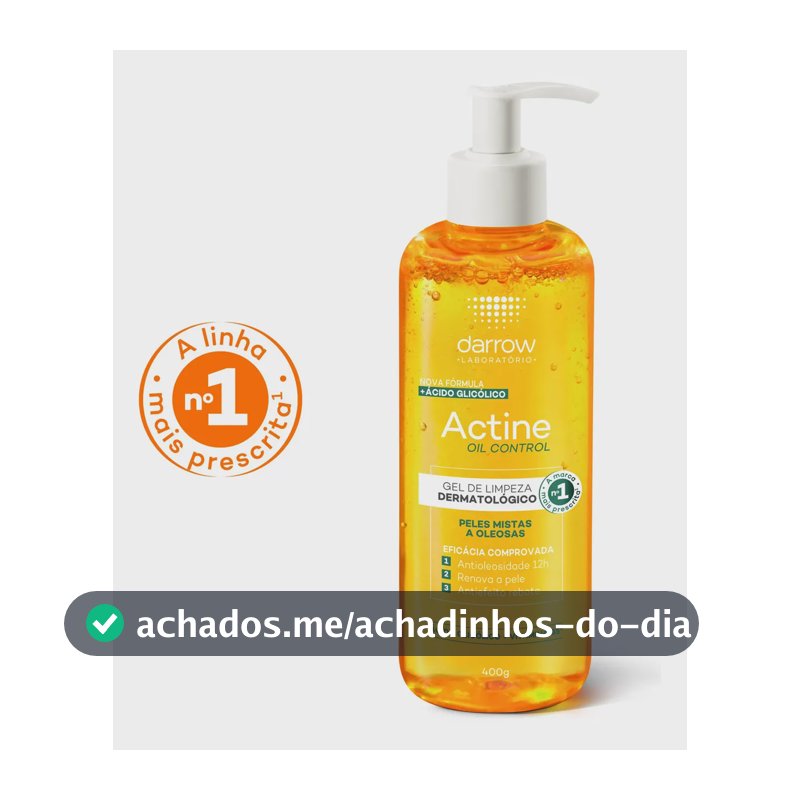 Gel de Limpeza Facial Darrow Actine Oil Control Pele Mista Oleosa 400g