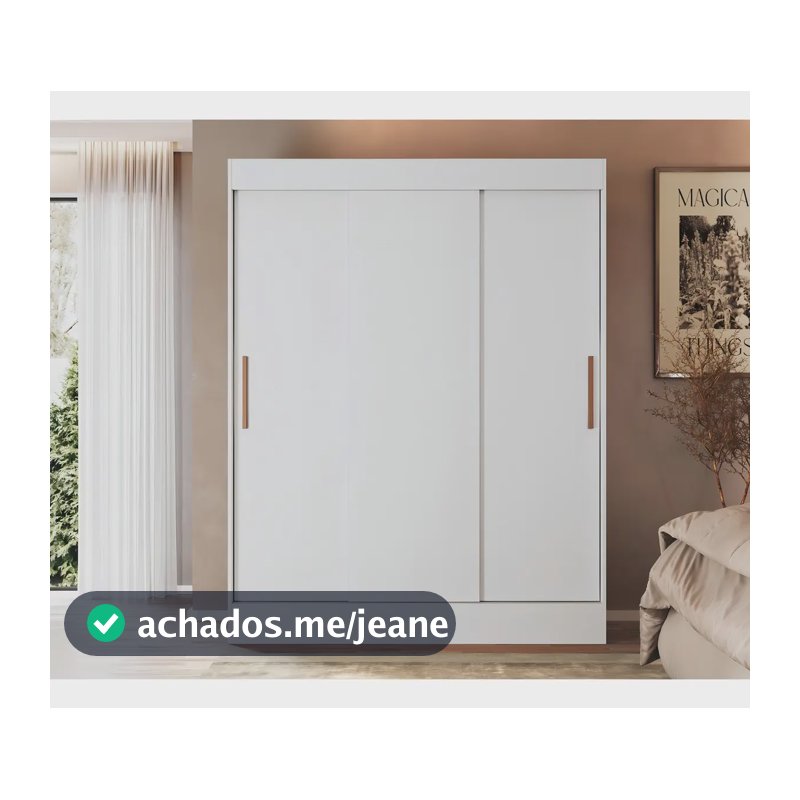 Guarda-Roupa 3 Portas Correr 2 Gavetas Flórida Multimóveis VCR4142 Cor Branco